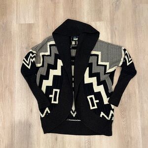 Ralph Lauren  Blue Label L  Open Face Cardigan AZTEC Western Cashmere/Silk/Wool